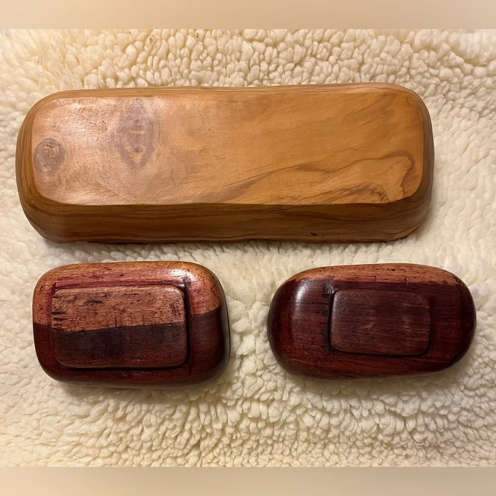 Rustic Wooden Bath Tray Set